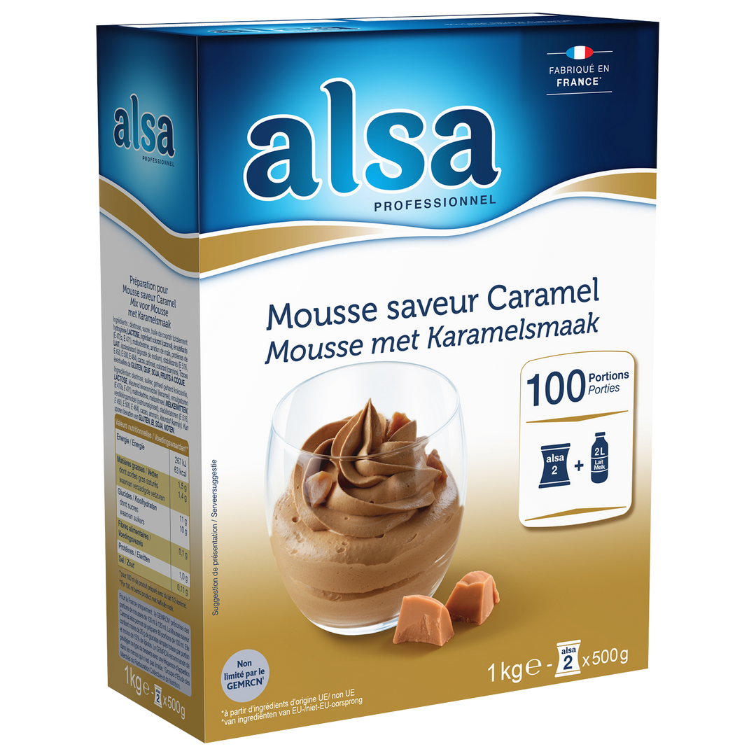 Mousse saveur caramel - ALSA - Boite de 1 kg