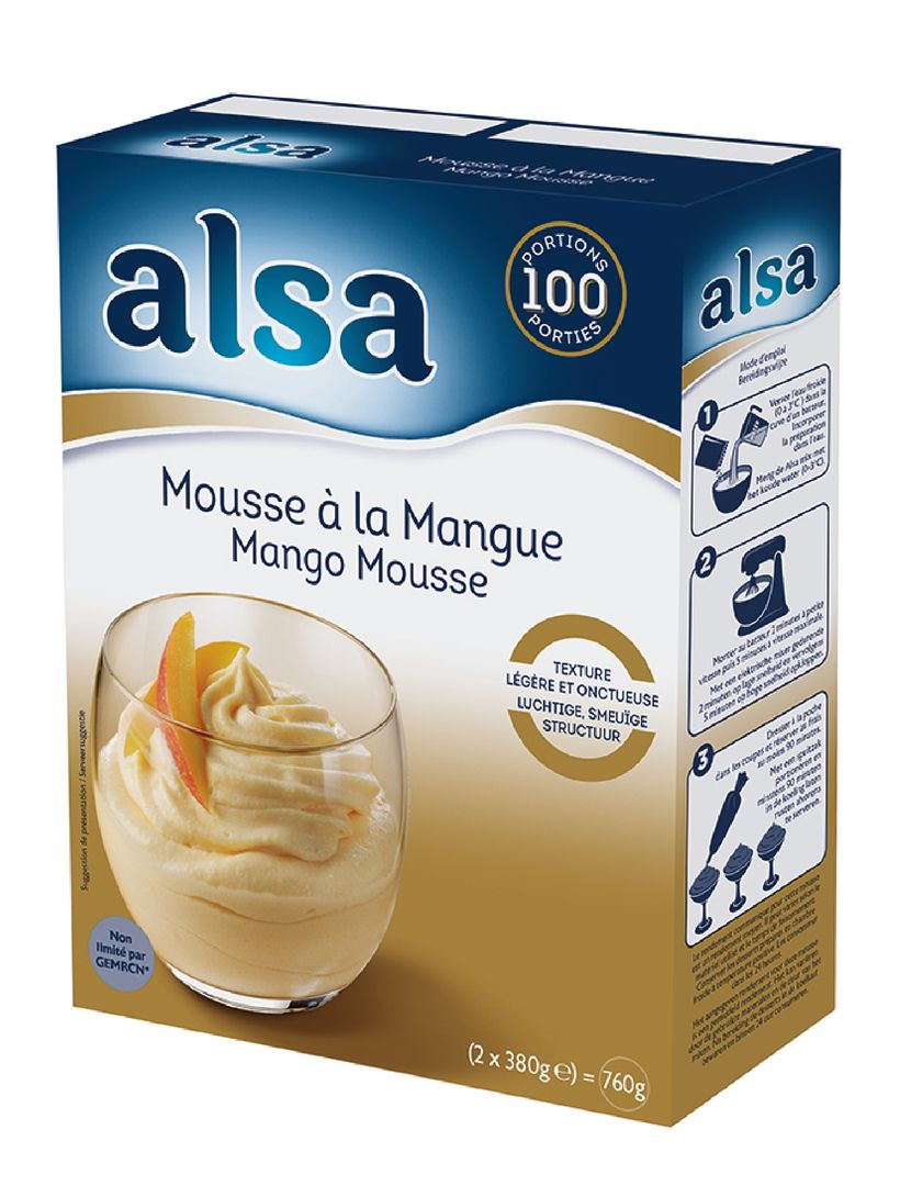 Mousse saveur mangue - ALSA - Boite de 760 g