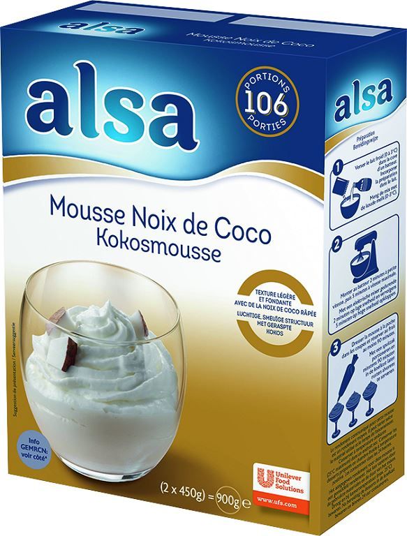 Mousse saveur noix de coco - ALSA - Boite de 900 g