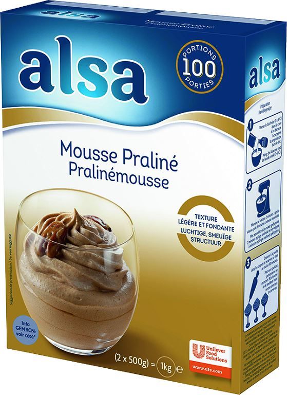 Mousse saveur praliné - ALSA - Boite de 1 kg