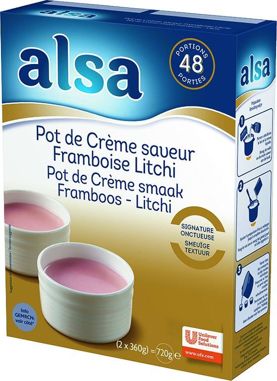Pot de crème saveur framboise litchi - ALSA - Boite de 720 g