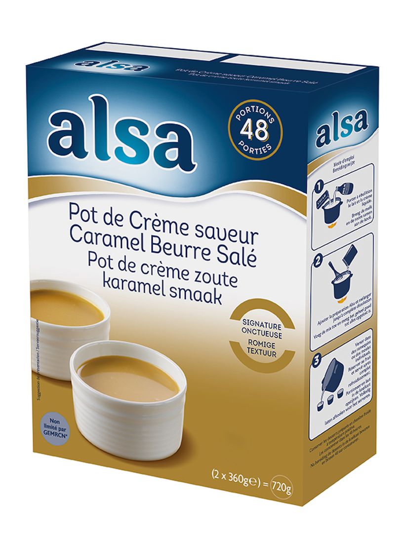 Pot de crème saveur caramel au beurre salé - ALSA - Boite de 720 g