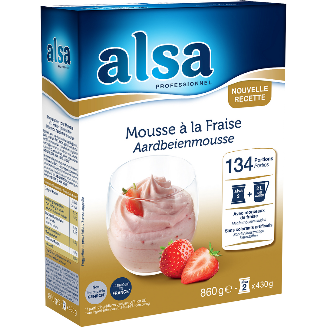 Mousse saveur fraise - ALSA - Boite de 860 g