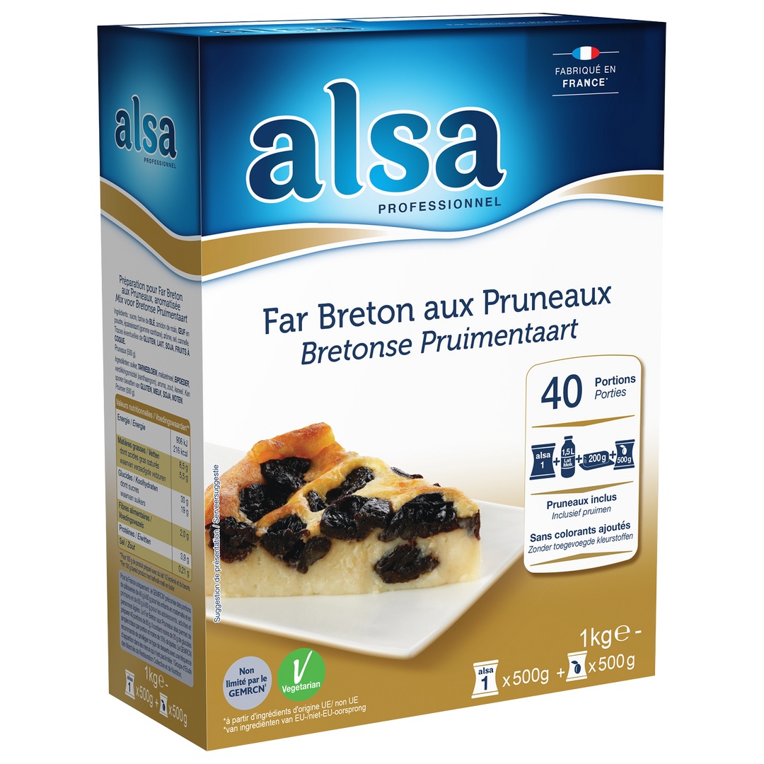 Préparation pour far breton aux pruneaux - ALSA - Boite de 1 kg