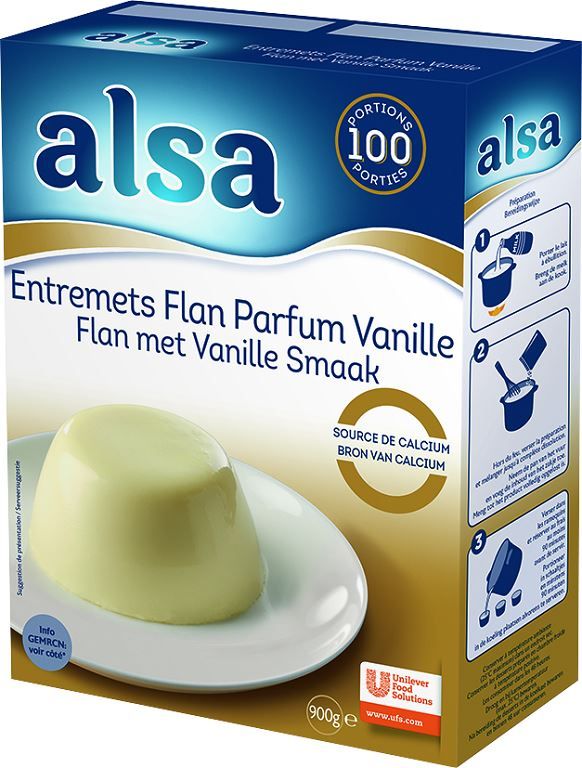 Entremets flan saveur vanille - ALSA - Boite de 900 g