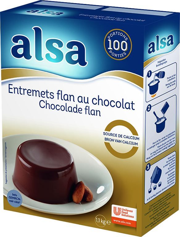 Entremets flan saveur chocolat - ALSA - Boite de 1,1 kg