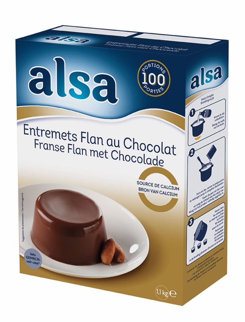 Entremets flan saveur chocolat - ALSA - Boite de 1,1 kg