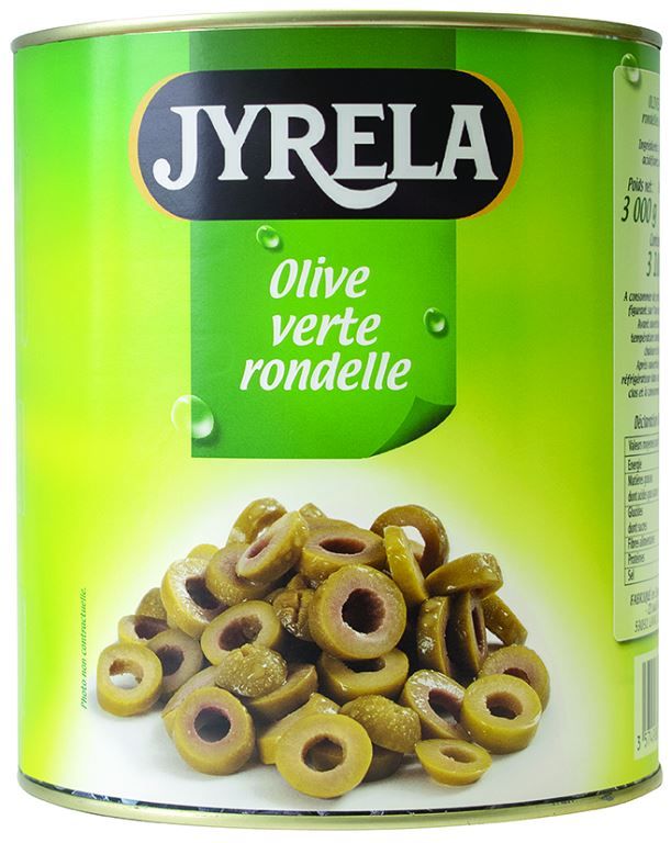 Olives vertes en rondelles - JYRELA - Boite 3/1