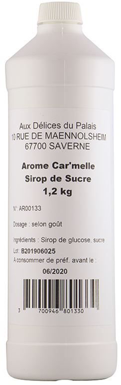 Sirop de sucre Arôme Car'melle - DELICES DU PALAIS - Flacon de 1,2 kg