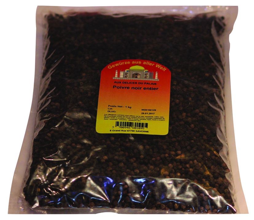 Poivre gris en grains - DELICES DU PALAIS - Sachet de 1 kg