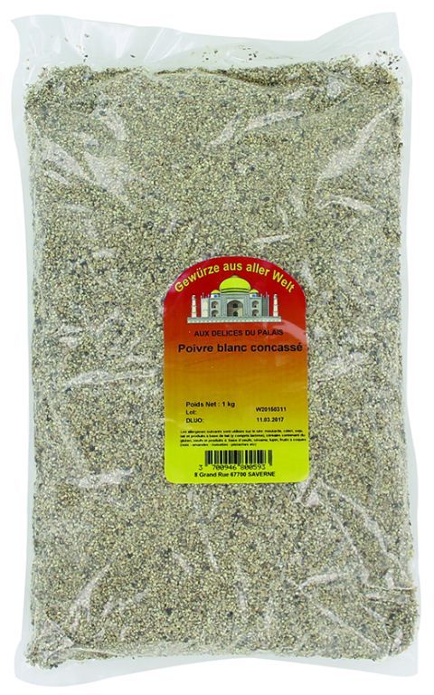 Poivre blanc concassé - DELICES DU PALAIS - Sachet de 1 kg