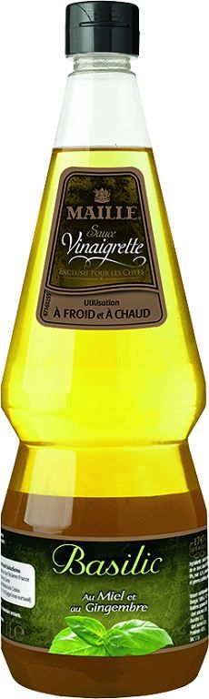 Sauce vinaigrette basilic - MAILLE - Bouteille de 1 L