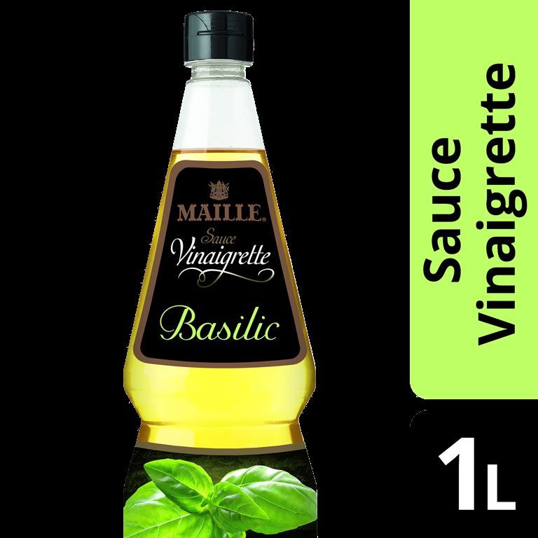 Sauce vinaigrette basilic - MAILLE - Bouteille de 1 L