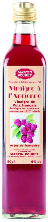 Vinaigre de vin aromatisé à la framboise - MARTIN POURET - Bouteille de 50 cl