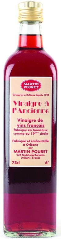 Vinaigre de vin rouge d'Orléans à l'ancienne - MARTIN POURET - Bouteille de 75 cl