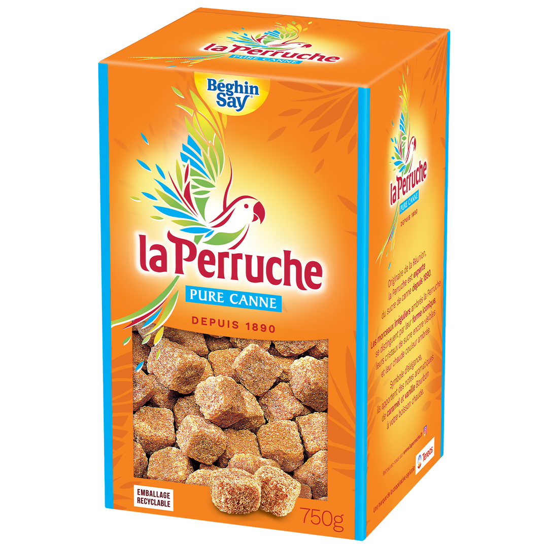 Sucre de canne en morceaux La Perruche - LA PERRUCHE - Boite de 750 g