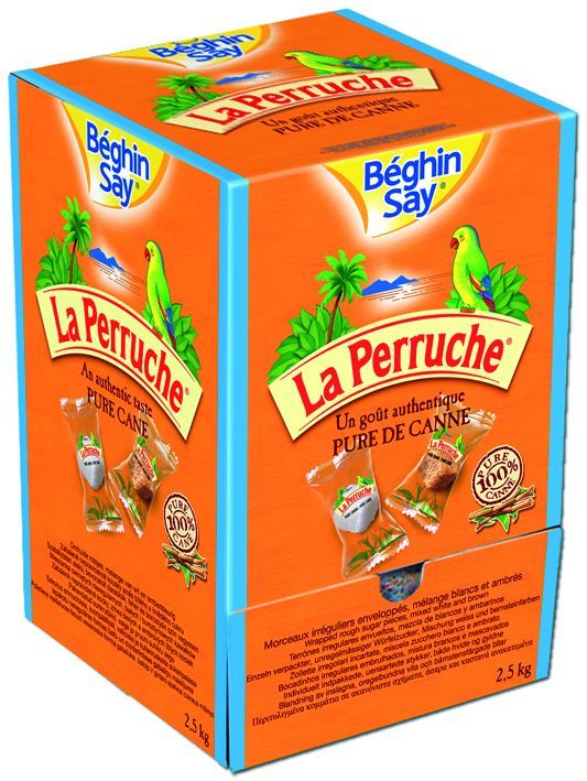 Sucre roux & blanc en morceaux - LA PERRUCHE - Distributeur de 2,5 kg