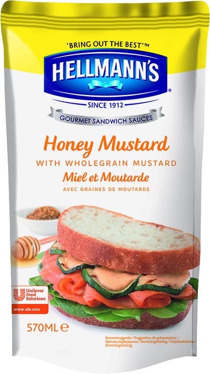 Sauce sandwich miel et moutarde - HELLMANN'S - Poche de 570 ml