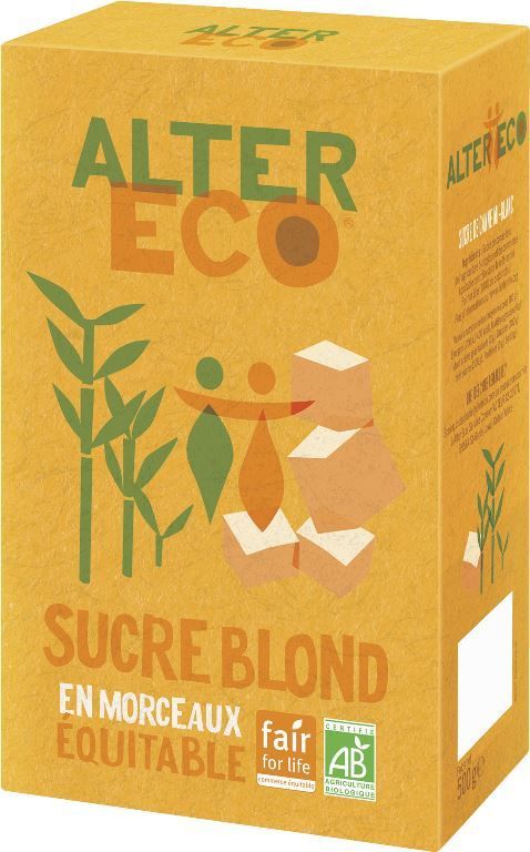 Sucre de canne en morceaux équitable Bio - ALTER ECO - Boite de 500 g