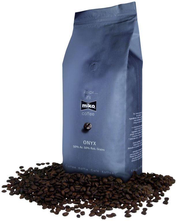 Café grain 50% arabica 50% robusta Onyx - MIKO - Paquet de 1 kg