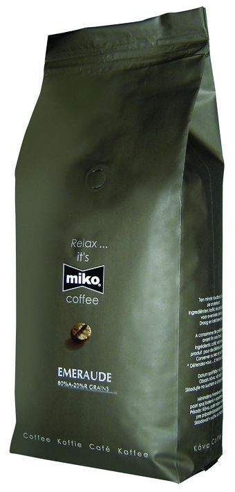 Café grain 80% arabica 20% robusta Emeraude - MIKO - Paquet de 1 kg