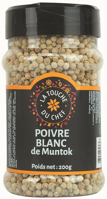 Poivre blanc Muntok - LA TOUCHE DU CHEF - Pot de 200 g