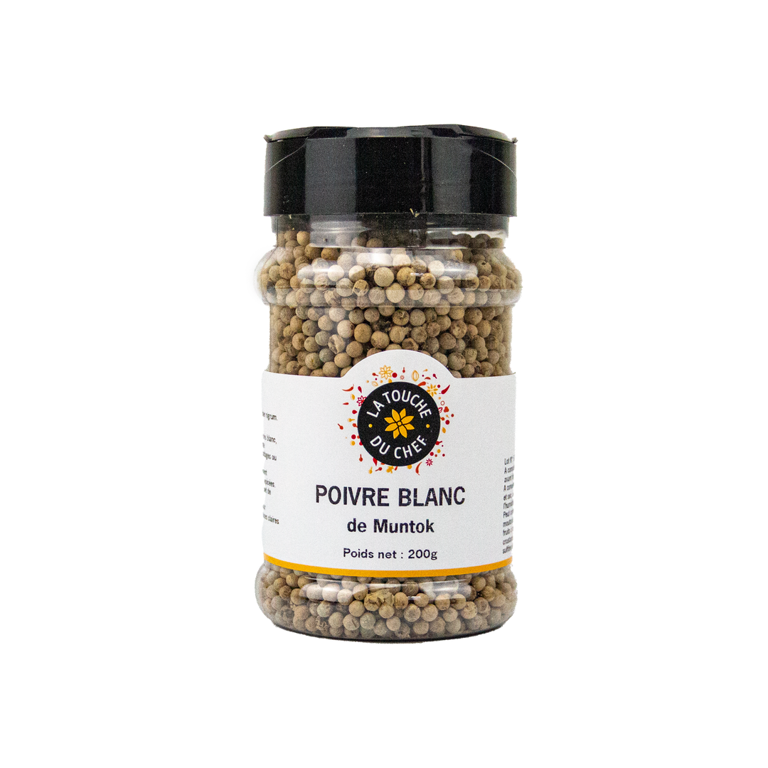 Poivre blanc Muntok - LA TOUCHE DU CHEF - Pot de 200 g