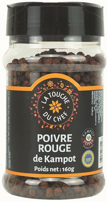 Poivre rouge de Kampot - LA TOUCHE DU CHEF - Pot de 160 g