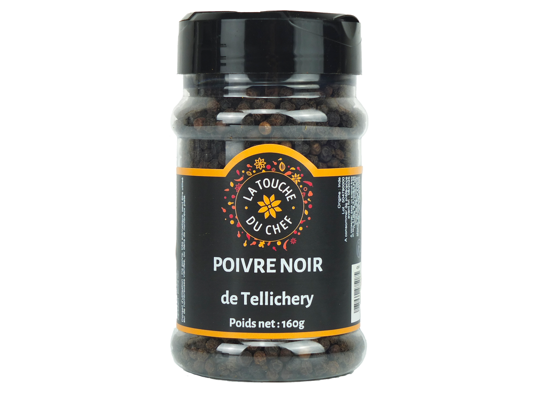 Poivre noir de Tellichery - LA TOUCHE DU CHEF - Pot de 160 g