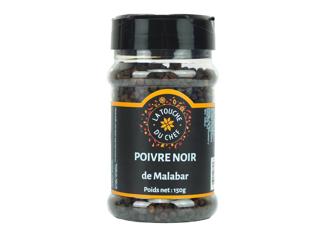 Poivre noir de Malabar - LA TOUCHE DU CHEF - Pot de 150 g