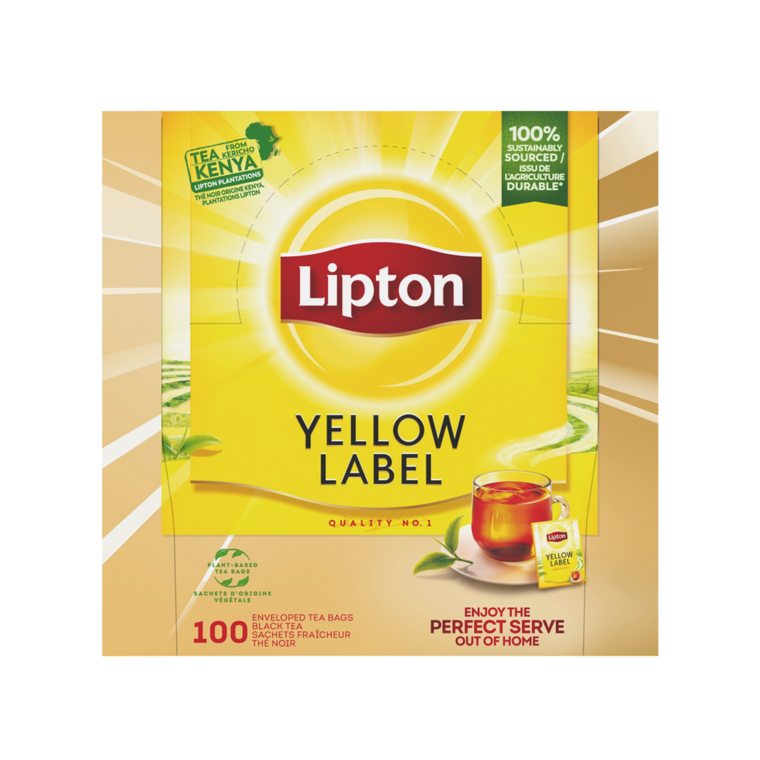 Thé noir Yellow label - LIPTON - Boite de 100 sachets