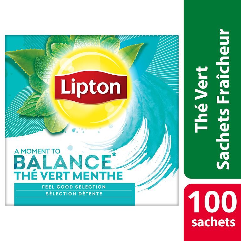 Thé vert menthe - LIPTON - Boite de 100 sachets