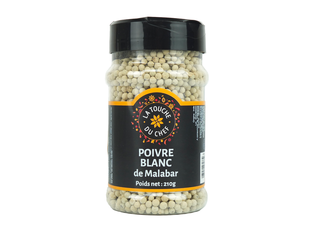 Poivre blanc Malabar - LA TOUCHE DU CHEF - Pot de 210 g