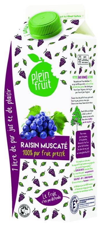 Jus de raisin muscaté Premium - PLEIN FRUIT - Carton de 6 briques