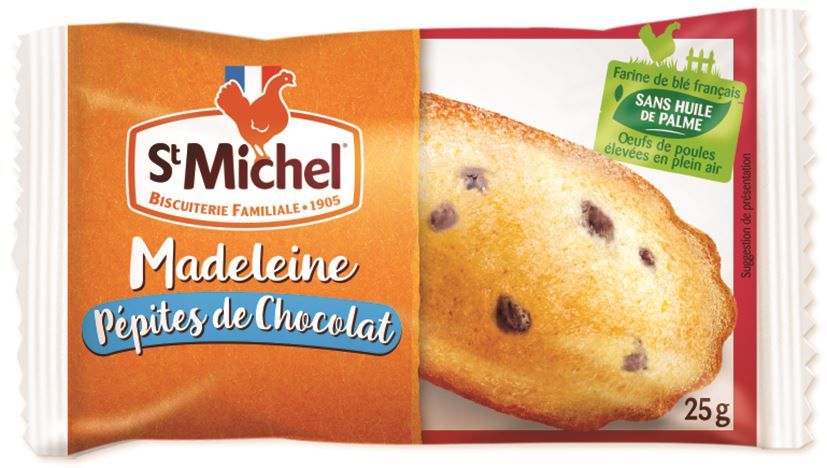 Madeleine aux pépites de chocolat - ST MICHEL - Carton de 100 sachets