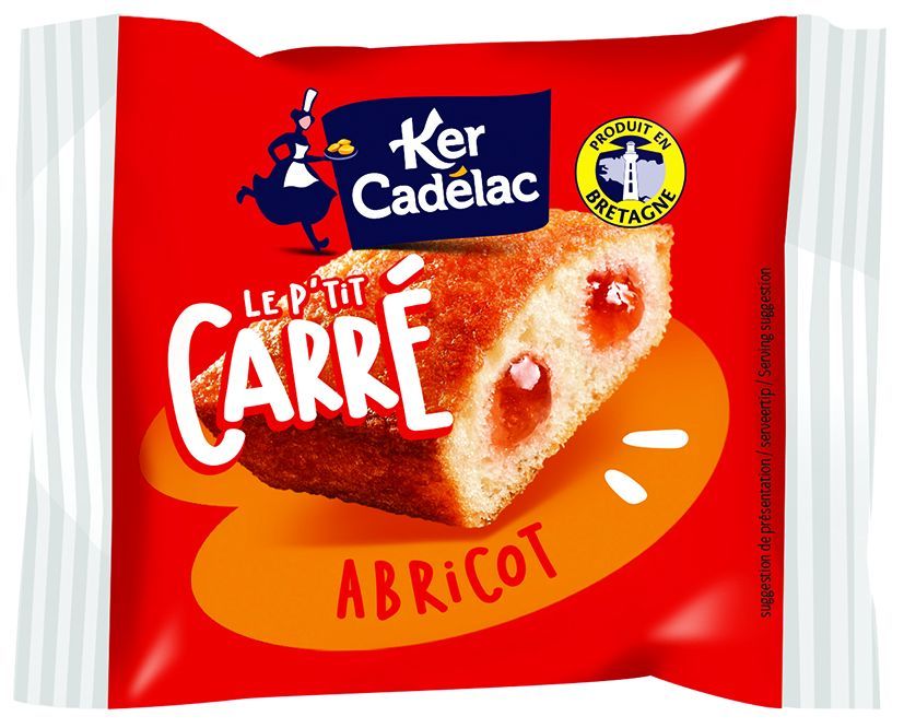 P'tit carré à l'abricot - KER CADELAC - Carton de 90 sachets