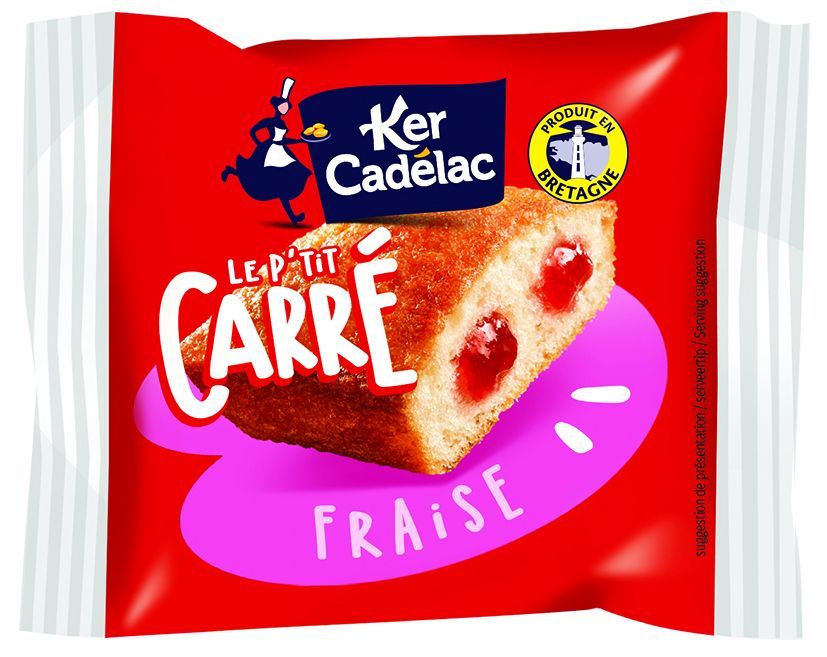 P'tit carré à la fraise - KER CADELAC - Carton de 90 sachets