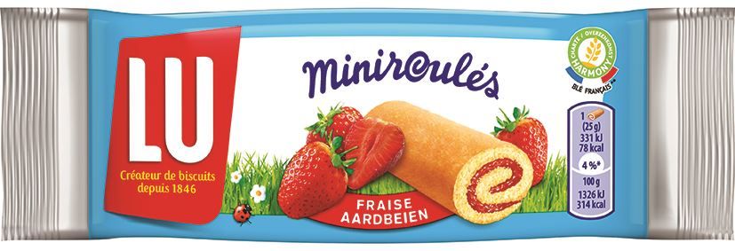 Mini roulé à la fraise - LU - Carton de 180 sachets