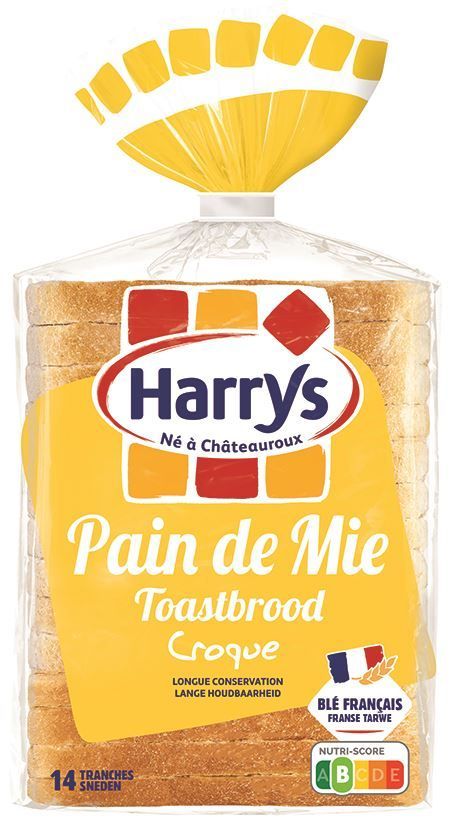 Pain de mie nature spécial croque - HARRYS - Carton de 10 paquets