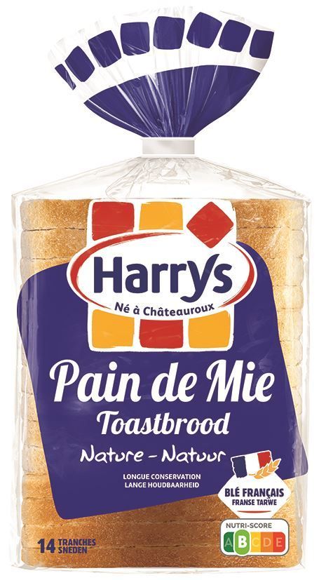 Pain de mie nature - HARRYS - Carton de 10 paquets