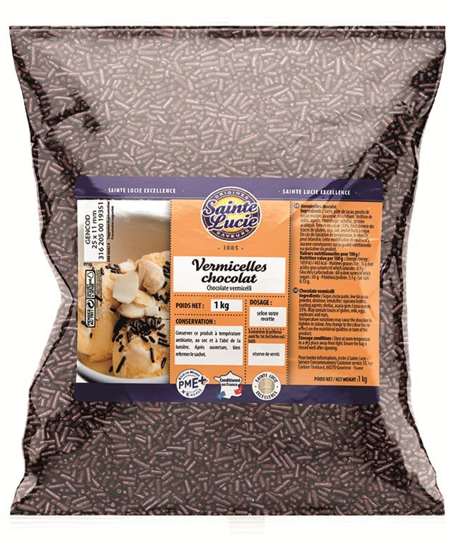Vermicelles de chocolat - SAINTE LUCIE - Sachet de 1 kg
