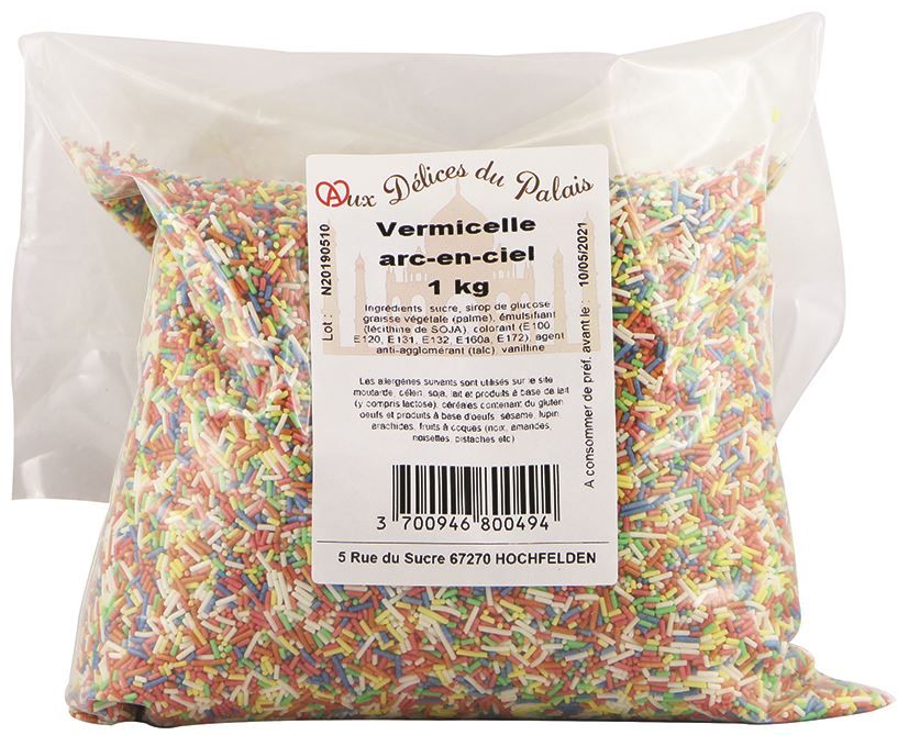 Vermicelles arc-en-ciel Sainte Lucie (sachet 1kg)