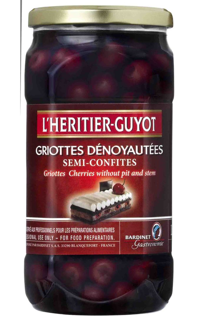 Griottes dénoyautées 15% - L'HERITIER GUYOT - Bocal verre de 1 L