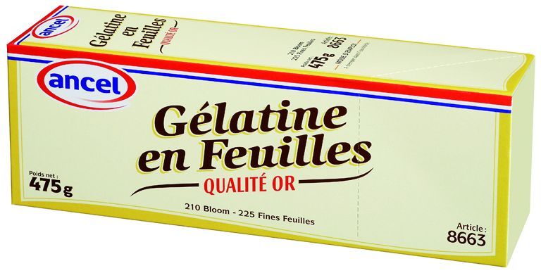 Gélatine en feuilles Or - ANCEL - Boîte de 475 g