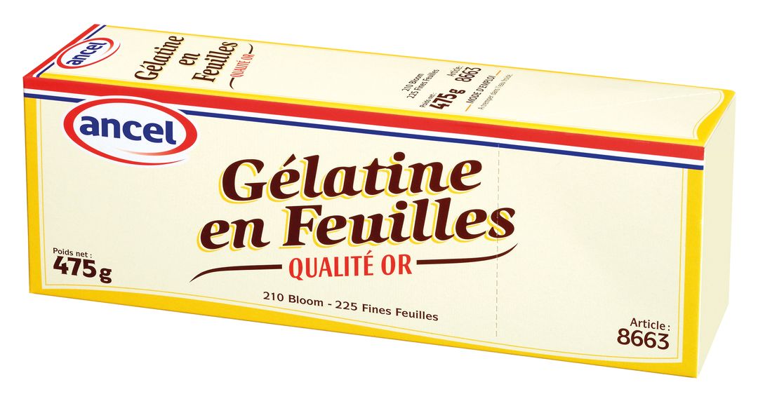 Gélatine en feuilles Or - ANCEL - Boîte de 475 g