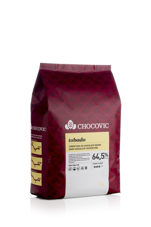 Chocolat noir 64,5% en pistoles Tobado - CHOCOVIC - Sac de 5 kg