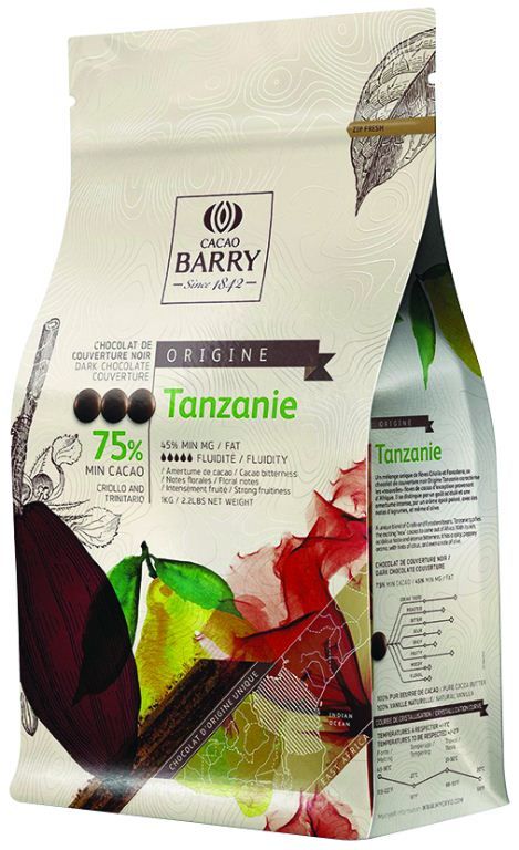 Chocolat noir 75% en pistoles Tanzanie - BARRY - Sac de 1 kg