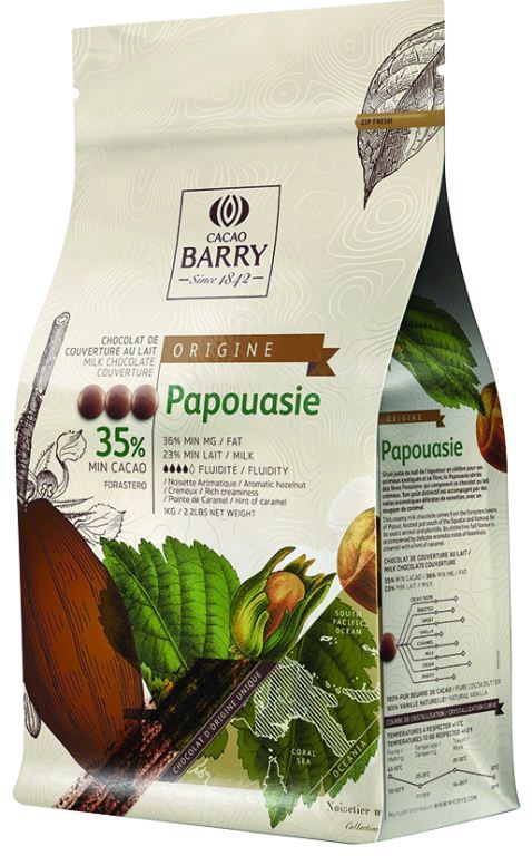 Chocolat au lait 35,8% en pistoles Papouasie - BARRY - Sachet de 1 kg