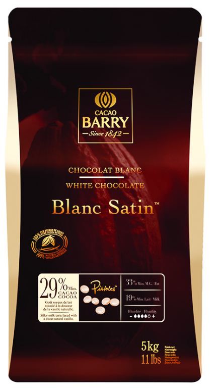 Chocolat blanc 29,2% en pistoles Blanc Satin - BARRY - Sa de 5 kg