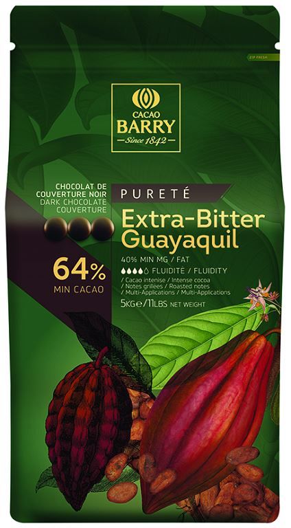 Chocolat noir 64% en pistoles Extra Bitter - BARRY - Sac de 5 kg